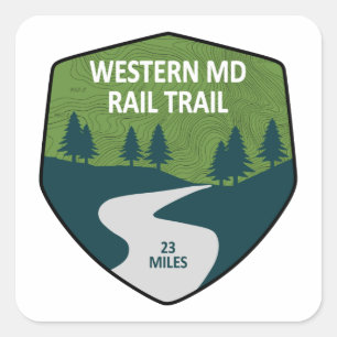 Western Maryland Rail Trail Quadratischer Aufkleber