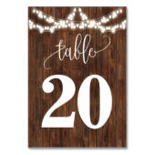 Western Mason Jar Country Wedding Tischnummer (Rückseite)