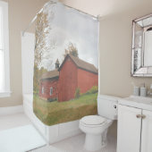 Western Mass Big Red Barn im Herbst Duschvorhang (Beispiel)