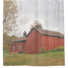 Western Mass Big Red Barn im Herbst Duschvorhang