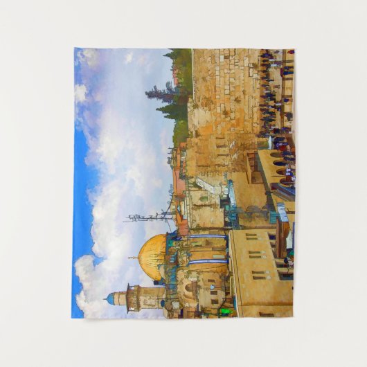 Western Mauer in Jerusalem (Mauer der Trauer) Wandteppich (Vorderseite)