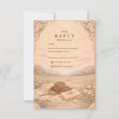 Western Meadow Keepsake Wedding RSVP Karte (Vorderseite)