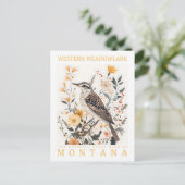 Western Meadowlark Bird of Montana USA Travel Postkarte (Stehend Vorderseite)