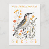Western Meadowlark Bird of Oregon Travel Postkarte (Vorderseite)
