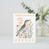 Western Meadowlark Bird of Oregon Travel Postkarte (Stehend Vorderseite)