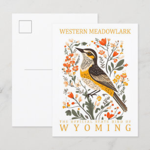 Western Meadowlark Bird of Wyoming Travel Postkarte