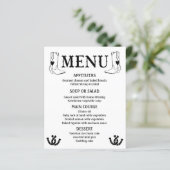 Western Menu Country Wedding Cowboy Boots Black (Stehend Vorderseite)