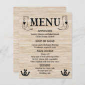 Western Menu Country Wedding Cowboy Boots Wood (Vorne/Hinten)