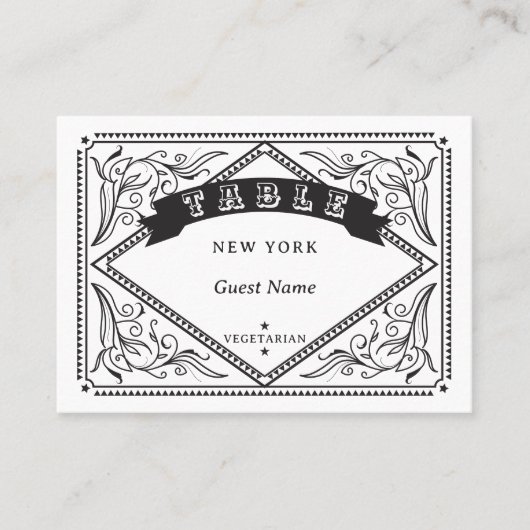 Western-Menü Option Hochzeit Platzkarte (Vorderseite)