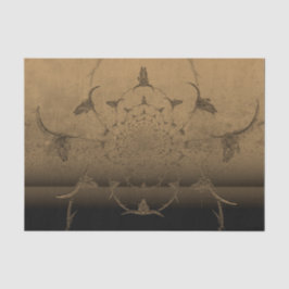 Western Metallische Sepia Brown Texture Bull Skull Seidenpapier