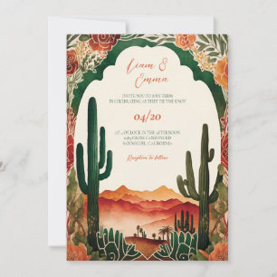 Western Mexican Cactus Wüste Wedding Einladung