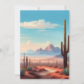 Western Mexican Cactus Wüstenhochzeit Einladung (Rückseite)