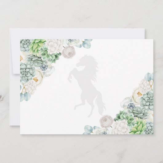 Western Mint Green Cacti Quinceañera Save the Date Einladung (Rückseite)