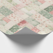 Western Mint Pink Floral Quilt Patterns Geschenkpapier (Ecke)