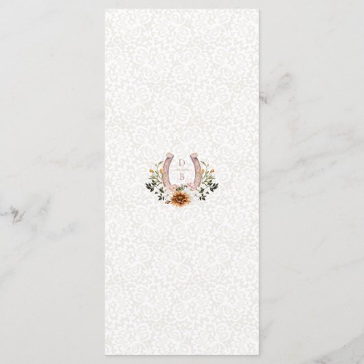 Western mit bläserner Färbung Menükarte (Rückseite)