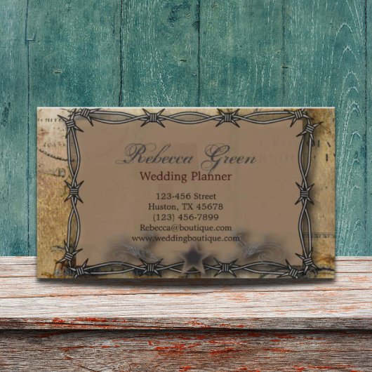 Western mit Stacheldraht Visitenkarte