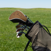 Western mit Vorgabe, braun, Leder aussehen Golf Headcover (In SItu)