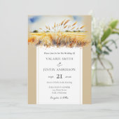 Western mit Wasserfarbenfeld-Hochzeit Einladung (Stehend Vorderseite)