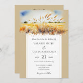 Western mit Wasserfarbenfeld-Hochzeit Einladung (Vorne/Hinten)
