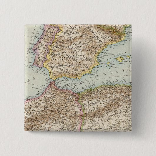 Western Mittelmeerkarte Button (Vorderseite)