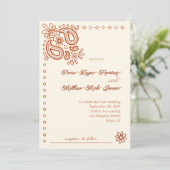 Western Moderne, einfache Rost- und Elfenbeinhochz Einladung (Stehend Vorderseite)