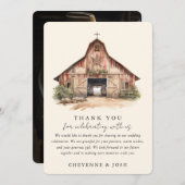 Western Modernes Rustikales Hochzeitssemble Foto V Dankeskarte (Vorne/Hinten)