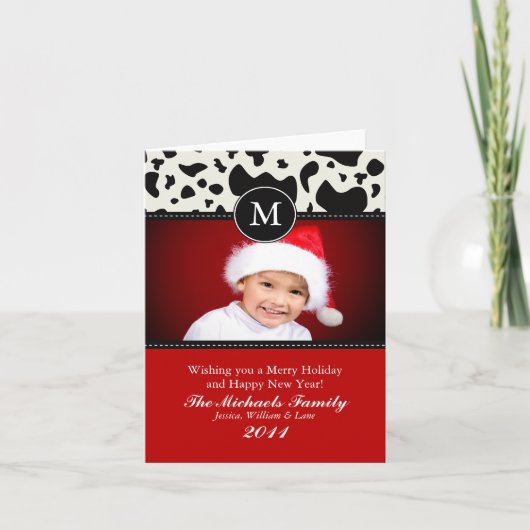 Western Monogram Weihnachtskarte Feiertagskarte (Vorderseite)