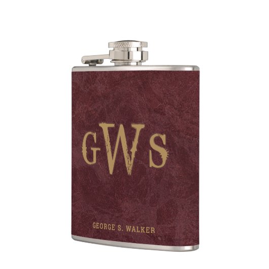 Western-Monogramm-Imitat Mann" s überzieht Flachmann (Links)