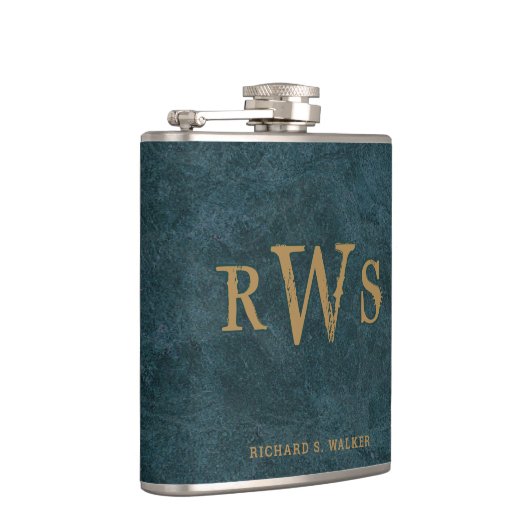 Western-Monogramm-Imitat Mann" s überzieht Flachmann (Rechts)