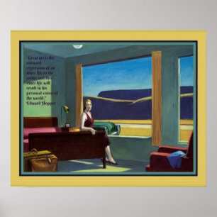"Western Motel" mit Zitat von Edward Hopper Poster