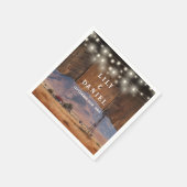 Western Mountain Ranch Barn Wood Wedding Serviette (Ecke)