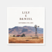 Western Mountain Ranch Wedding Serviette (Vorderseite)