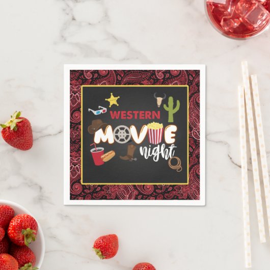Western Movie Night Napkin Serviette (Beispiel)