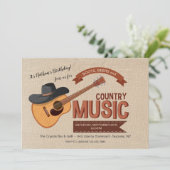 Western Music Einladung (Stehend Vorderseite)