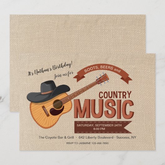 Western Music Einladung (Vorne/Hinten)