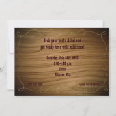 Western Mustache Wollte Einladungen zur Geburtstag (Rückseite)