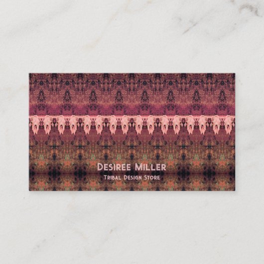 Western Muster braun Pink Bull Kuh Skull Visitenkarte (Vorderseite)