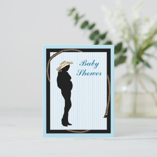 Western Mutter Kinderdusche Einladung (Stehend Vorderseite)