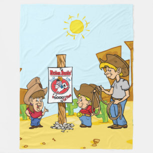 Western Mutton Bustin Cowboy und Cowgirl Fleecedecke