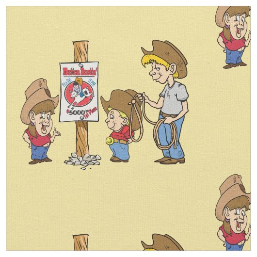 Western Mutton Bustin Kids RodeoFabric Stoff (Nahaufnahme)