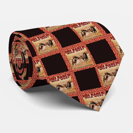 Western Necktie 101 Ranch Cowboy Steer Wrestler Krawatte (Gerollt)
