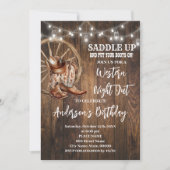 Western Night Out Country Cowboy Geburtstag Einladung (Vorderseite)