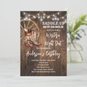 Western Night Out Country Cowboy Geburtstag Einladung (Stehend Vorderseite)
