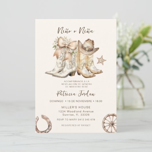 Western Niño o Niña Einladung (Stehend Vorderseite)