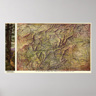 Western North Carolina Panoramabalkarte Poster