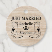 Western nur verheiratet Wood Cowboy Boots Land Geschenkanhänger (Vorderseite)