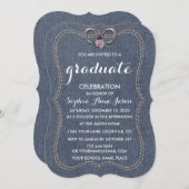 Western Old Denim Horseshoes ABSCHLUSS laden ein Einladung (Vorne/Hinten)