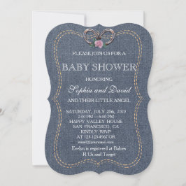 Western Old Denim Horseshoes BABY SHOWER Einladung