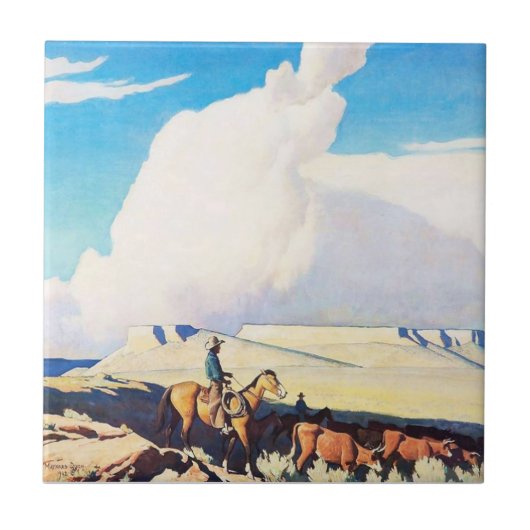Western "Open Range" von Maynard Dixon Fliese (Vorderseite)