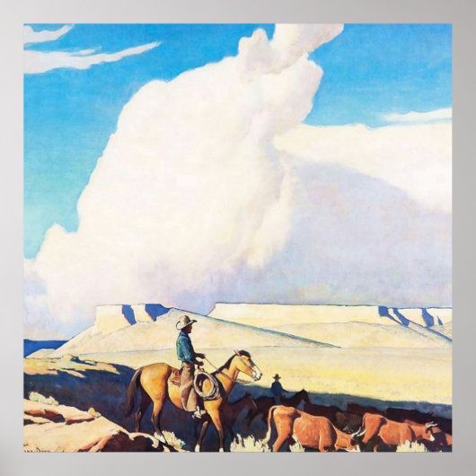 Western "Open Range" von Maynard Dixon Poster (Vorne)